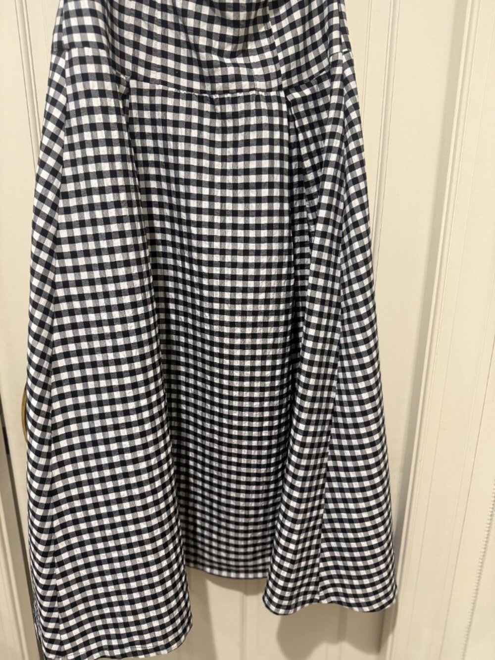 NWT Anthropologie One-Shoulder Gingham Midi Dress - Medium POCKETS! - Picture 8 of 8